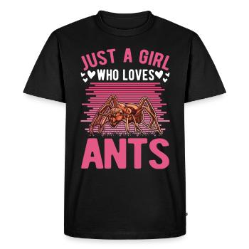 Fourmis Filles Fourmis Ferme Fourmis de feu - T-shirt Premium bio Homme - noir - Devant - Nico (187cm)