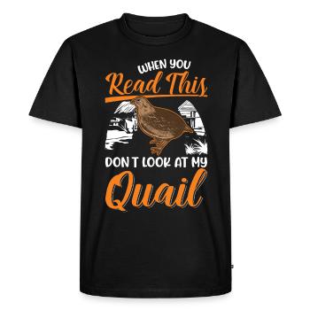 Warning quail quail breeding quail breeder - Men's Premium Organic T-Shirt - black - Front - Nico (187cm)
