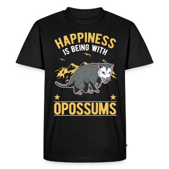 Happiness is being with Opossums Beutelratte - Men's Premium Organic T-Shirt - black - Front - Nico (187cm)