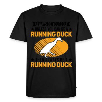 Indian Running Duck Gift Running Duck - Men's Premium Organic T-Shirt - black - Front - Nico (187cm)