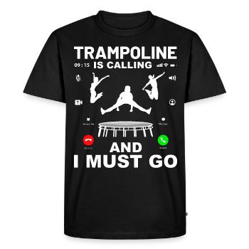 Le trampoline m’appelle et je dois y aller - T-shirt Premium bio Homme - noir - Devant - Nico (187cm)