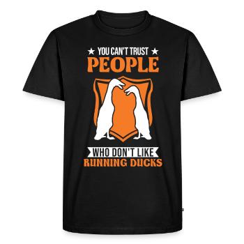 Indian Running Duck Gift Running Duck - Men's Premium Organic T-Shirt - black - Front - Nico (187cm)