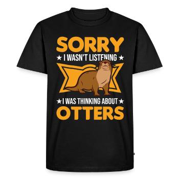 Loutre Cadeau Loutre Loutre Loutre Loutre de mer - T-shirt Premium bio Homme - noir - Devant - Nico (187cm)