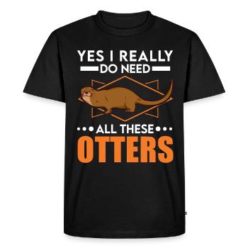Loutre Cadeau Loutre Loutre Loutre Loutre de mer - T-shirt Premium bio Homme - noir - Devant - Nico (187cm)