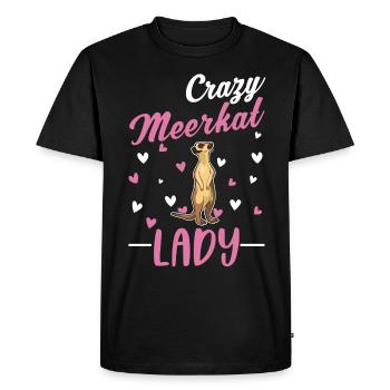 Crazy Meerkat lady Erdmännchen - T-shirt Premium bio Homme - noir - Devant - Nico (187cm)