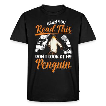 Pingouin Manchot Empereur Pingouin Manchot aux yeux jaunes - T-shirt Premium bio Homme - noir - Devant - Nico (187cm)