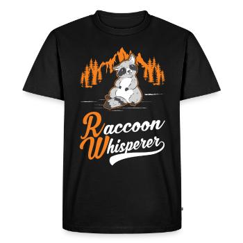 Raton laveur Raton laveur - T-shirt Premium bio Homme - noir - Devant - Nico (187cm)