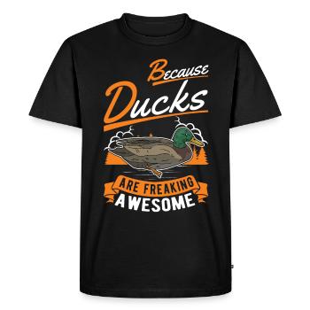 Duck Gift Duck Breeder - Men's Premium Organic T-Shirt - black - Front - Nico (187cm)