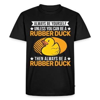 Soyez toujours vous-même Canard en caoutchouc Gummiente - T-shirt Premium bio Homme - noir - Devant - Nico (187cm)