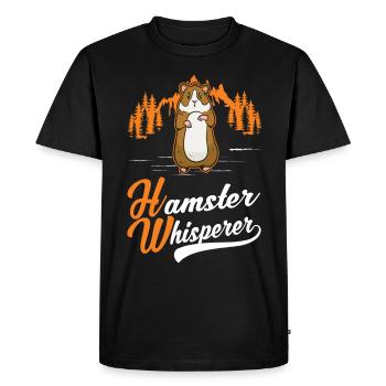 Hamster Whisperer Golden Hamster Hamster - Men's Premium Organic T-Shirt - black - Front - Nico (187cm)