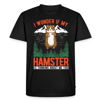 Hamster Hamster Wheel Golden Hamster Hamster - Men's Premium Organic T-Shirt - black - Front - Nico (187cm)