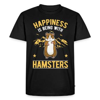 Hamster chance Hamster roue Hamster doré - T-shirt Premium bio Homme - noir - Devant - Nico (187cm)