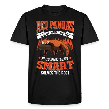 Red Panda Gift Cat Bear - Men's Premium Organic T-Shirt - black - Front - Nico (187cm)