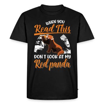 Red Panda Gift Cat Bear Red Panda - Men's Premium Organic T-Shirt - black - Front - Nico (187cm)