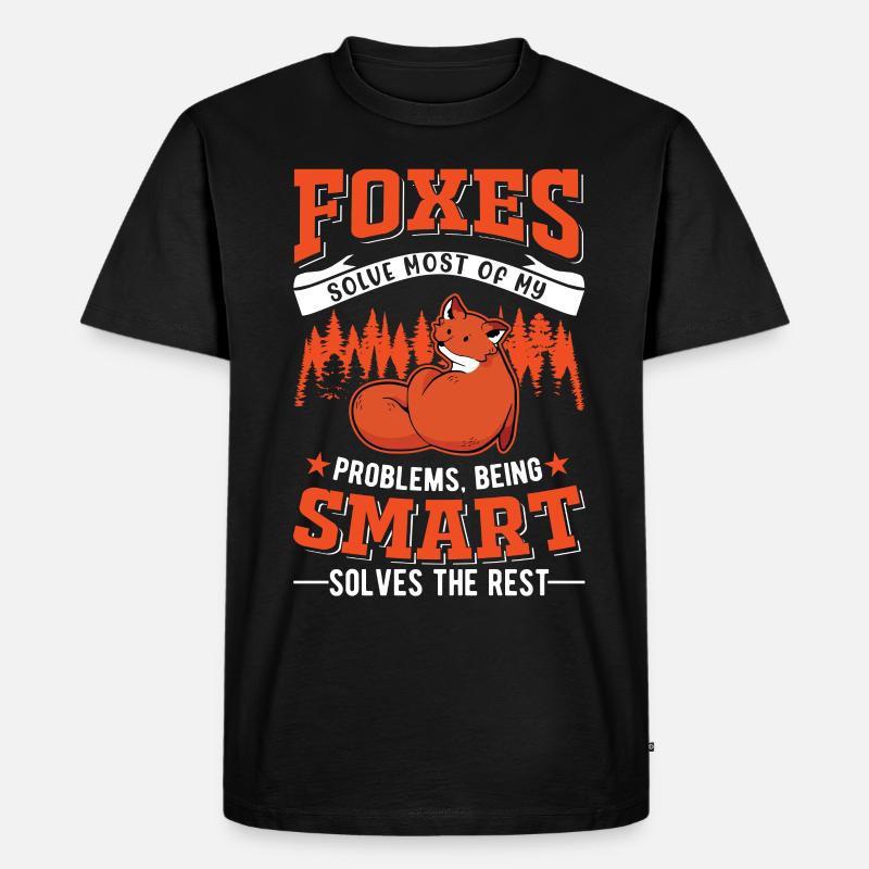 Fuchs Geschenk Rotfuchs - Männer Premium Bio T-Shirt - Schwarz
