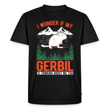 Gerbille Cadeau Rat de course mongol Gerbille - T-shirt Premium bio Homme - noir - Devant - Nico (187cm)