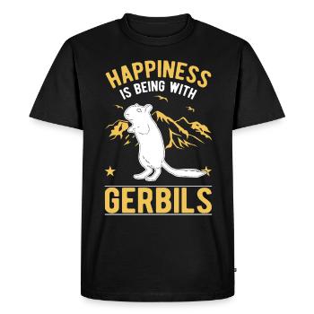 Gerbille Glück gerbille de rat de course - T-shirt Premium bio Homme - noir - Devant - Nico (187cm)