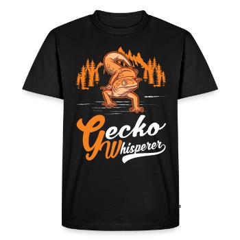 Gecko Whisperer Gecko Whisperer Leopard Gecko - Men's Premium Organic T-Shirt - black - Front - Nico (187cm)