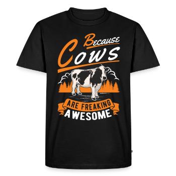 Cow Cattle breeder Farmer Farmer Cows - Men's Premium Organic T-Shirt - black - Front - Nico (187cm)