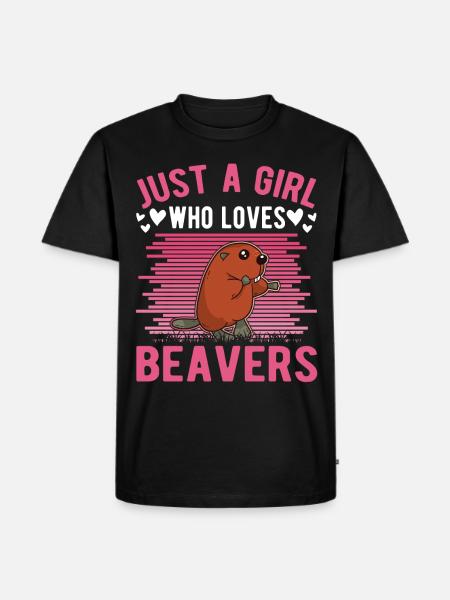 Biber Mädchen Biberdamm - Männer Premium Bio T-Shirt - Schwarz