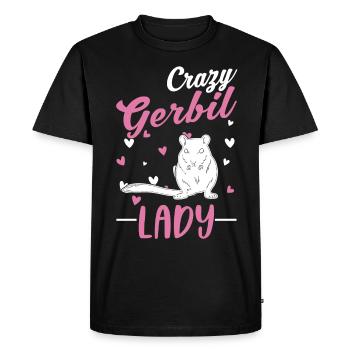 Crazy Gerbil Lady Racing Rat Gerbil Gerbil - T-shirt Premium bio Homme - noir - Devant - Nico (187cm)