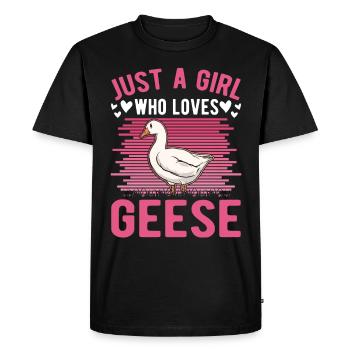 Geese Girls Goose Breeder Goose Goose - Men's Premium Organic T-Shirt - black - Front - Nico (187cm)