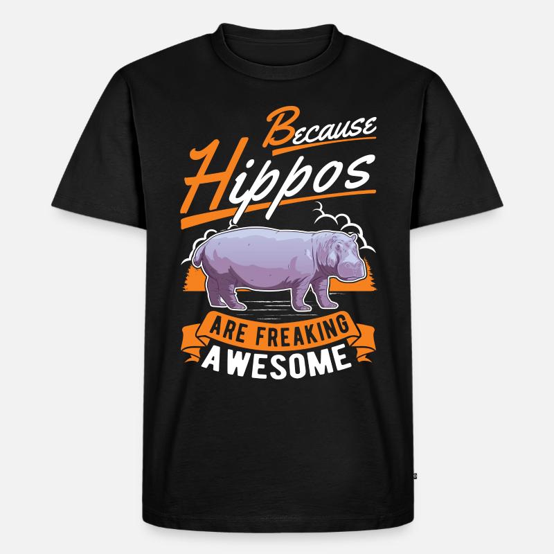 Nilpferd Geschenk Hippo Flusspferd - Männer Premium Bio T-Shirt - Schwarz