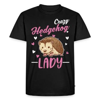 Crazy Hedgehog lady Hedgehog Prickly - T-shirt Premium bio Homme - noir - Devant - Nico (187cm)