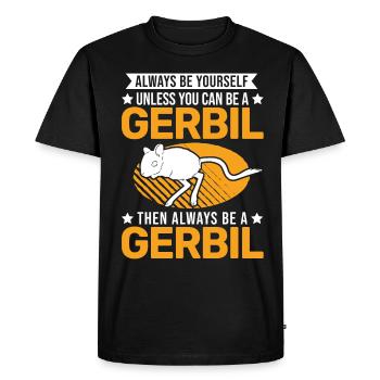 Gerbil Gift Racing Rat Gerbil - Men's Premium Organic T-Shirt - black - Front - Nico (187cm)