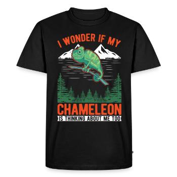 Cadeau Caméléon Caméléon - T-shirt Premium bio Homme - noir - Devant - Nico (187cm)