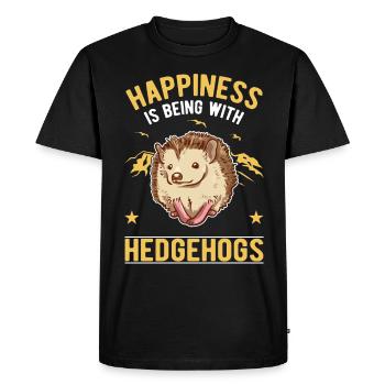 Hedgehog Lucky Spiny Hedgehog - Men's Premium Organic T-Shirt - black - Front - Nico (187cm)