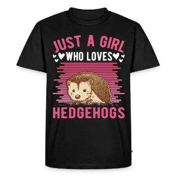 Hedgehog Girl Spiny Hedgehog - Men's Premium Organic T-Shirt - black - Front - Nico (187cm)