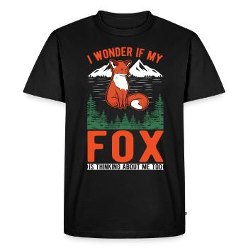 Fox Gift Red Fox - Men's Premium Organic T-Shirt - black - Front - Nico (187cm)