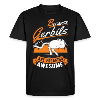 Parce que les gerbilles sont des gerbilles géniales - T-shirt Premium bio Homme - noir - Devant - Nico (187cm)