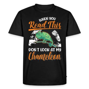 Caméléon Cadeau Caméléon - T-shirt Premium bio Homme - noir - Devant - Nico (187cm)