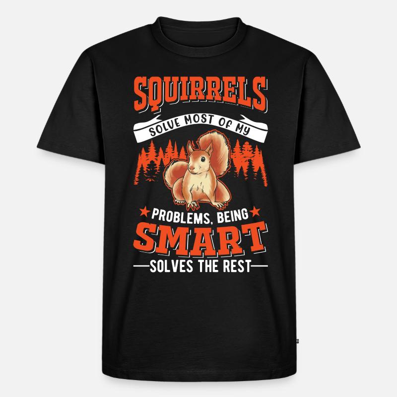 Eichhörnchen Geschenk Grauhörnchen Squirrel - Männer Premium Bio T-Shirt - Schwarz