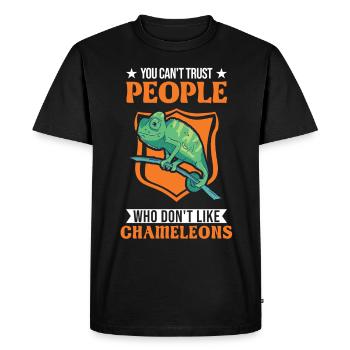 Chameleon Gift Chameleon - Men's Premium Organic T-Shirt - black - Front - Nico (187cm)