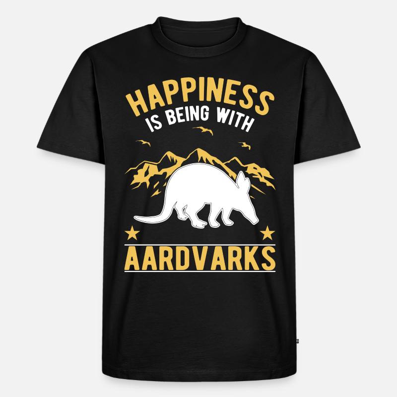 Erdferkel Glück Aardvark - Männer Premium Bio T-Shirt - Schwarz