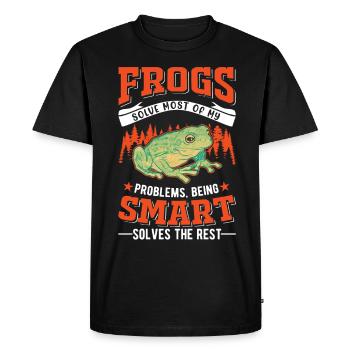 Frog Gift Tree Frog - Men's Premium Organic T-Shirt - black - Front - Nico (187cm)