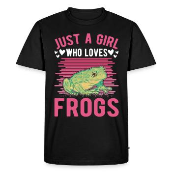Frog Girl Tree Frog - Men's Premium Organic T-Shirt - black - Front - Nico (187cm)