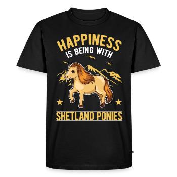 Poney Shetland Lucky Poney Shetland Shetty - T-shirt Premium bio Homme - noir - Devant - Nico (187cm)