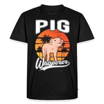 Pigs Whisperer Cadeau Farmer Pig - T-shirt Premium bio Homme - noir - Devant - Nico (187cm)