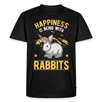 Rabbit Lucky Rabbit Rabbit - Men's Premium Organic T-Shirt - black - Front - Nico (187cm)