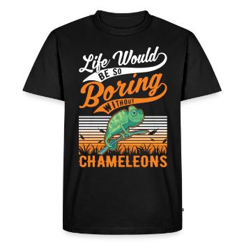 Caméléon Cadeau Caméléon - T-shirt Premium bio Homme - noir - Devant - Nico (187cm)