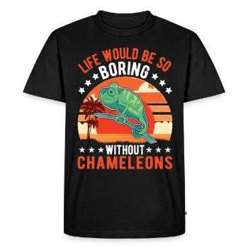 Caméléon Cadeau Caméléon - T-shirt Premium bio Homme - noir - Devant - Nico (187cm)