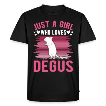 Degu Girl Shrub Rat Forest Degu - Men's Premium Organic T-Shirt - black - Front - Nico (187cm)