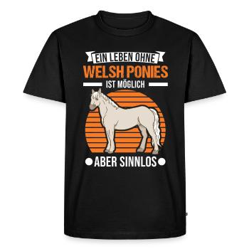 Welsh Pony Rider - Men's Premium Organic T-Shirt - black - Front - Nico (187cm)