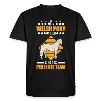 My Welsh pony and I are the perfect team - Men's Premium Organic T-Shirt - black - Front - Nico (187cm)