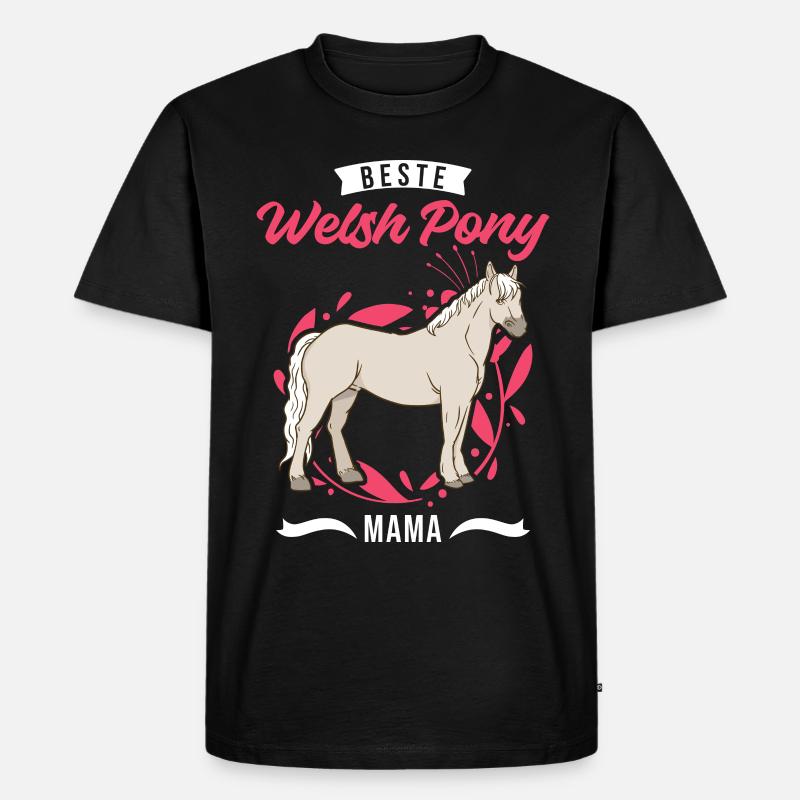 Beste Welsh Pony Mama - Männer Premium Bio T-Shirt - Schwarz