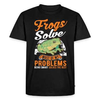 Frog Gift Tree Frog - Men's Premium Organic T-Shirt - black - Front - Nico (187cm)